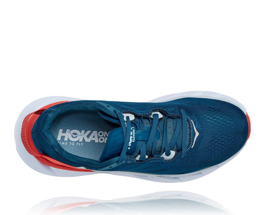 Running Shoes Womens - Hoka One One Elevon 2 - Navy/White - TIVKQHR-57